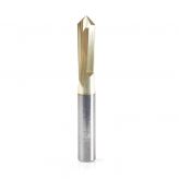 45612 "Zero-Point" 90 Degree V-Groove and Engraving 1/4 Dia x 1/8 x 1/4 Shank ZrN Coated Router Bit