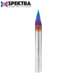 45771-K Solid Carbide 30 Degree Engraving 0.005 Tip Width x 1/4 Inch Shank Signmaking Spektra™ Extreme Tool Life Coated Router Bit