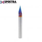 45773-K Solid Carbide 30 Degree Engraving 0.020 Tip Width x 1/4 Inch Shank Signmaking Spektra™ Extreme Tool Life Coated Router Bit