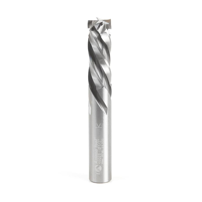 46028 CNC Solid Carbide Mortise Compression Spiral 4 Flute 1/2 Dia x 1-3/8 x 1/2 Inch Shank