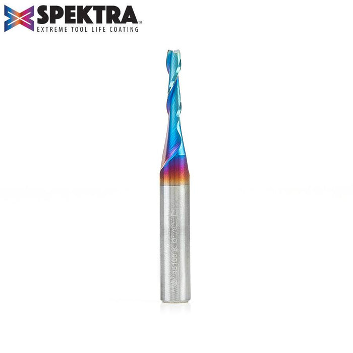 Amana Tool 46100-K Solid Carbide Spektra™ Extreme Tool Life Coated Spiral Plunge 1/8 Dia x 1/2 x 1/4 Inch Shank Up-Cut