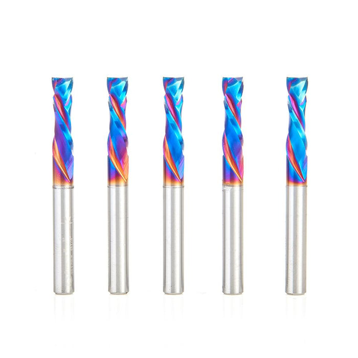 46170-K-5 5-Pack CNC Solid Carbide Spektra™ Extreme Tool Life Coated Compression Spiral 1/4 Dia x 7/8 x 1/4 Inch Shank