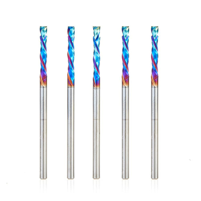 46180-K-5 5-Pack CNC Solid Carbide Spektra™ Extreme Tool Life Coated Compression Spiral 1/8 Dia x 13/16 Inch x 1/8 Shank