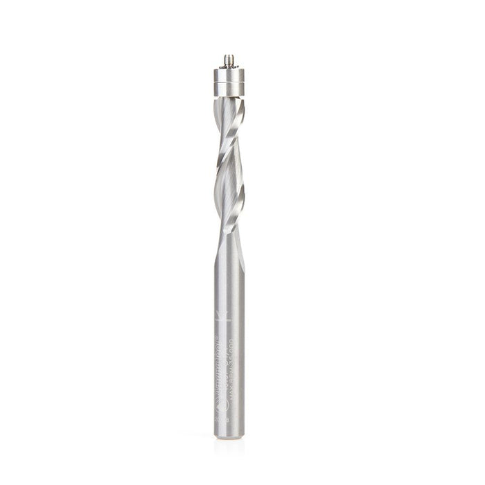 46197 Solid Carbide UltraTrim Spiral 1/4 Dia x 1 Inch x 1/4 Shank with Double Ball Bearing Up-Cut
