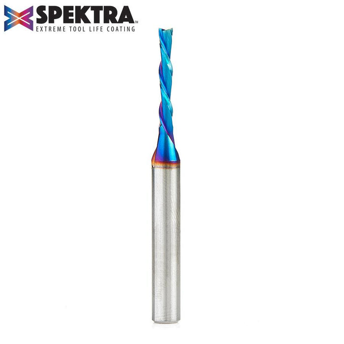 Amana Tool 46225-K Solid Carbide Spektra™ Extreme Tool Life Coated Spiral Plunge 1/8 Dia x 13/16 x 1/4 Inch Shank