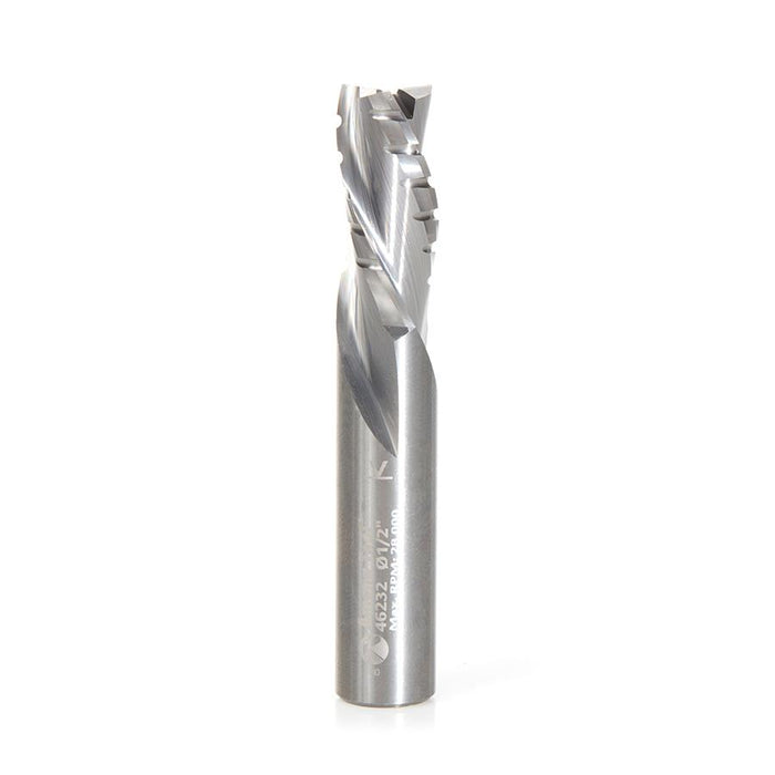 46232 CNC Solid Carbide Spiral Flute Roughing/Finishing with Chipbreaker 1/2 Dia x 1-1/8 x 1/2 Inch Shank Down-Cut Router Bit