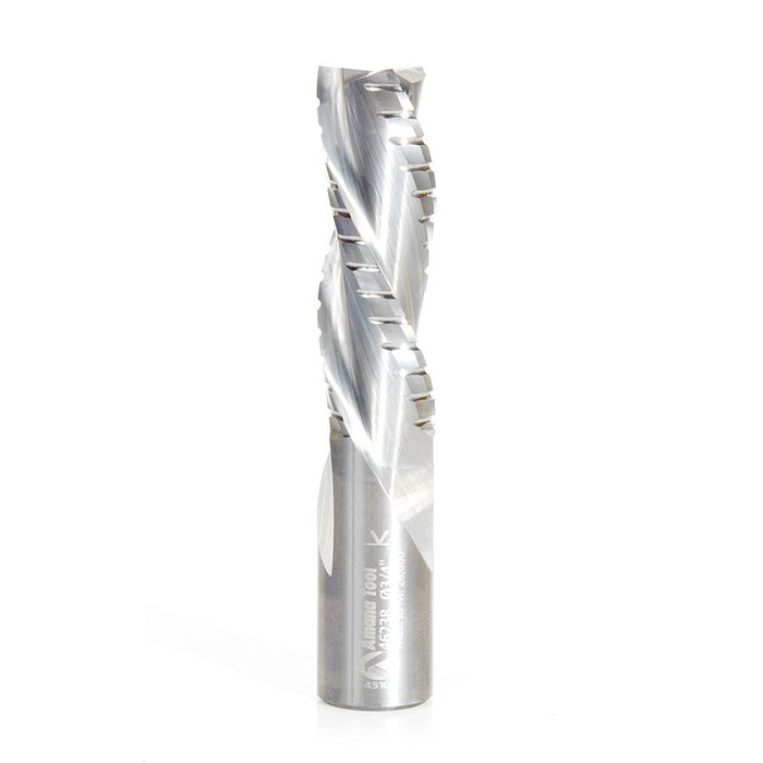 46238 CNC Solid Carbide Spiral Flute Roughing/Finishing with Chipbreaker 3/4 Dia x 2-1/4 x 3/4 Shank Down-Cut Router Bit