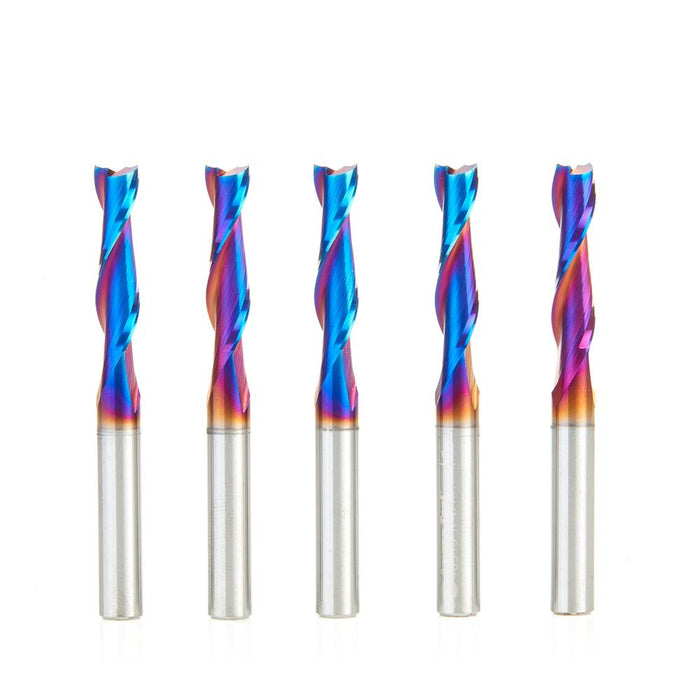 46315-K-5 5 Pack Solid Carbide Spektra™ Extreme Tool Life Coated Spiral Plunge 1/4 Dia x 1 x 1/4 Inch Shank Up-Cut