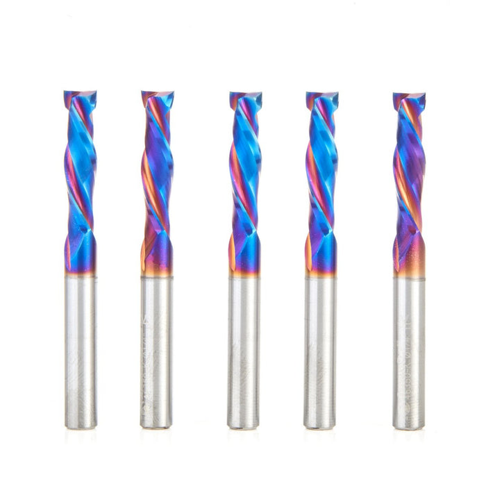 46350-K-5 5-Pack CNC Solid Carbide Spektra™ Extreme Tool Life Coated Mortise Compression Spiral 1/4 Dia x 1 Inch x 1/4 Shank