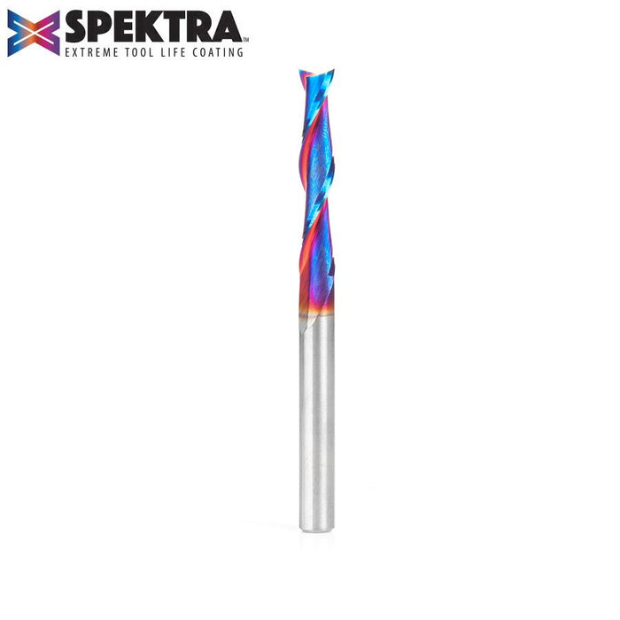 46399-K Solid Carbide Spektra™ Extreme Tool Life Coated Spiral Plunge 1/4 Dia x 1-3/8 x 1/4 Inch Shank Up-Cut