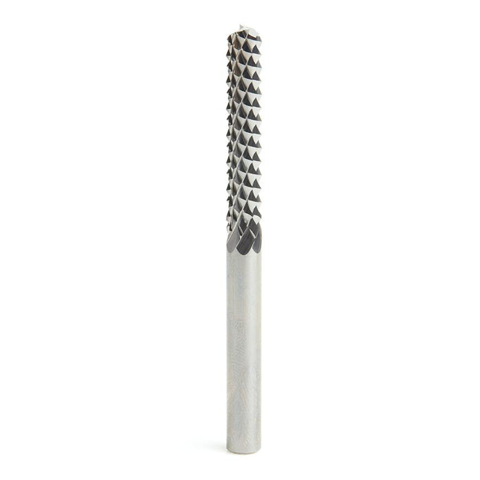 48014 Solid Carbide Medium Burr with End Mill Point Fiberglass and Composite Cutting 1/4 Dia x 1-1/2 x 1/4 Shank Router Bit