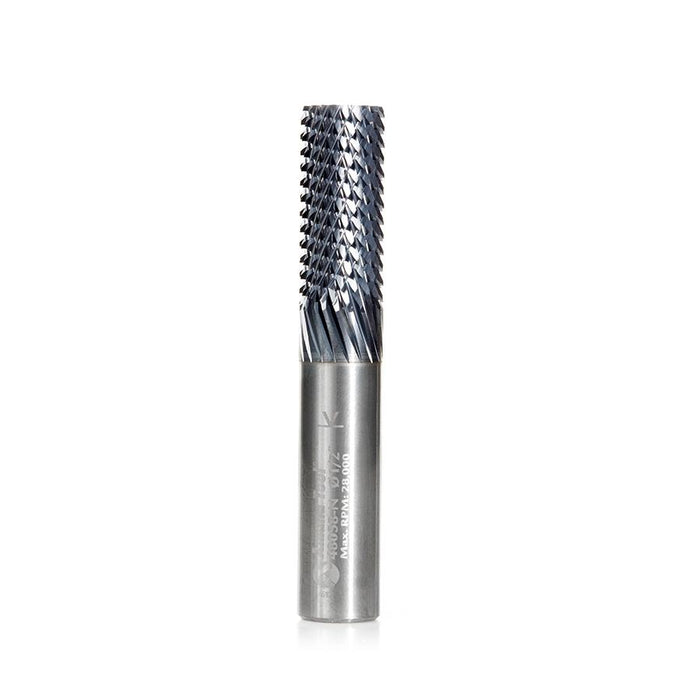 48058-N High Performance Solid Carbide Fiberglass and Composite Cutting 1/2 Dia x 1-1/8 x 1/2 Shank AlTiN Coated Plain End Router Bit