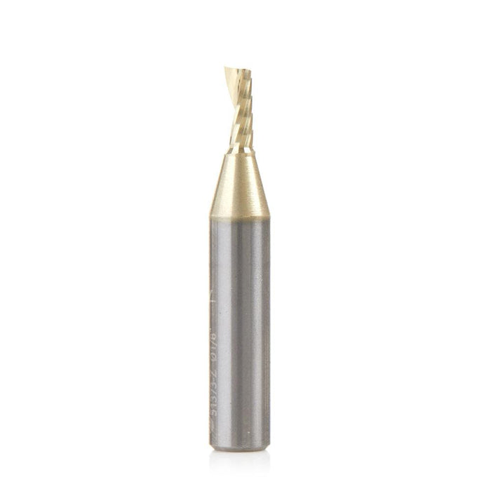 51373-Z Solid Carbide CNC Spiral 'O' Flute, Aluminum Cutting 1/8 Dia x 5/16 x 1/4 Shank Up-Cut ZrN Coated Router Bit