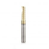 51377-Z Solid Carbide CNC Spiral 'O' Flute, Aluminum Cutting 1/4 Dia x 3/4 x 1/4 Shank Up-Cut ZrN Coated Router Bit