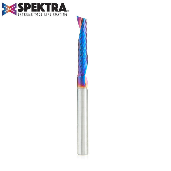 51407-K Solid Carbide CNC Spektra™ Extreme Tool Life Coated Spiral 'O' Flute, Plastic Cutting 1/4 Dia x 1-1/4 x 1/4 Inch Shank Up-Cut Router Bit