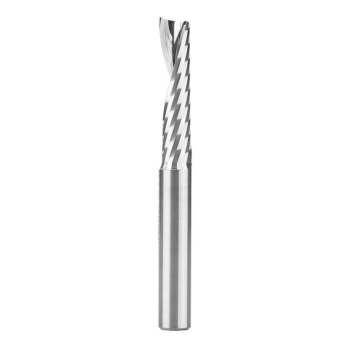 51427 Solid Carbide CNC Spiral 'O' Single Flute, Plastic Cutting 3/8 Dia x 1-5/8 x 3/8 Shank x 3-1/2 Inch Long Up-Cut Router Bit