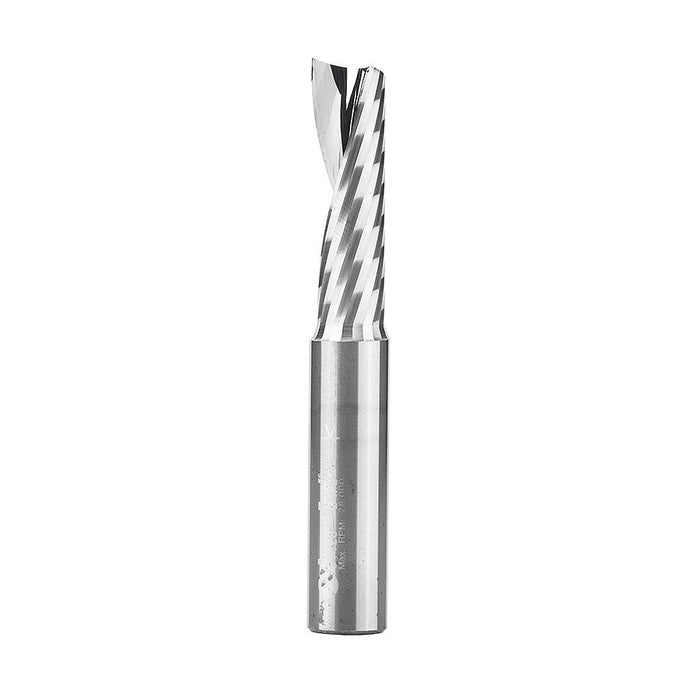 51428 Solid Carbide CNC Spiral 'O' Single Flute, Plastic Cutting 1/2 Dia x 1-5/8 x 1/2 Shank x 3-1/2 Inch Long Up-Cut Router Bit