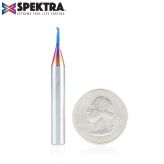 51441-K Solid Carbide CNC Spektra™ Extreme Tool Life Coated Spiral 'O' Single Flute, Plastic Cutting 1/16 Dia x 1/4 x 1/4 Shank x 2 Inch Long Up-Cut Router Bit