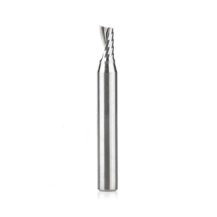 51449 Solid Carbide CNC Spiral 'O' Single Flute, Plastic Cutting 3/16 Dia x 3/8 x 1/4 Shank x 2 Inch Long Up-Cut Router Bit