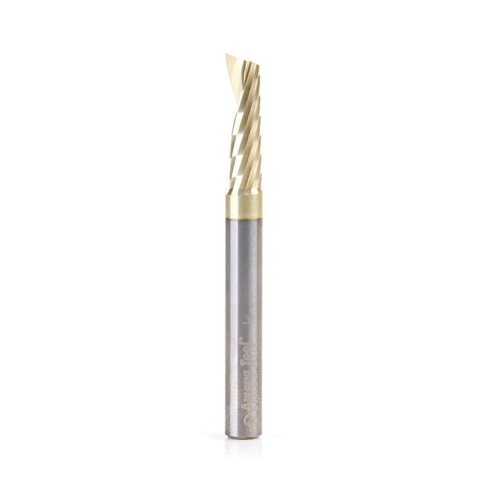 51458-Z Solid Carbide CNC Spiral 'O' Flute, Aluminum Cutting 1/4 Dia x 7/8 x 1/4 Shank Up-Cut ZrN Coated Router Bit