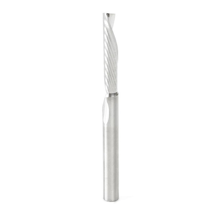 Amana Tool 51481 Solid Carbide CNC Spiral 'O' Single Flute, Aluminum Cutting 1/4 Dia x 1-1/4 x 1/4 Shank x 3 Inch Long Up-Cut Router Bit