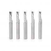 51504-5 5 Pack Solid Carbide CNC Spiral 'O' Flute, Plastic Cutting 1/4 Dia x 3/4 x 1/4 Inch Shank Down-Cut