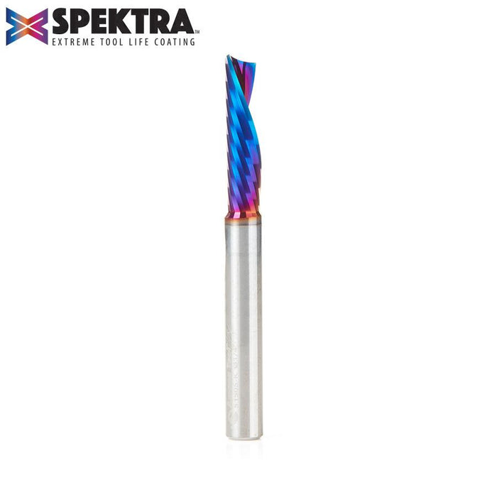 51505-K Solid Carbide CNC Spektra™ Extreme Tool Life Coated Spiral 'O' Flute, Plastic Cutting 1/4 Dia x 1 x 1/4 Inch Shank Down-Cut Router Bit