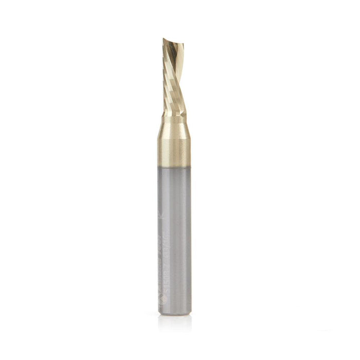 51508-Z Solid Carbide CNC Spiral 'O' Flute, Aluminum Cutting 3/16 Dia x 1/2 x 1/4 Shank Down-Cut ZrN Coated Router Bit