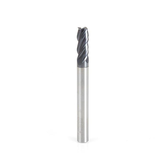 51605 CNC Variable Helix Spiral Corner Radius Bottom 1/4 Dia x 5/8 x 1/4 Shank x 0.015 Radius Solid Carbide AlTiN Coated Up-Cut End Mill