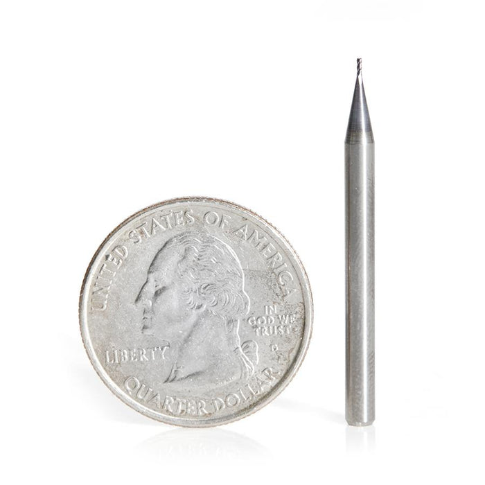 51721 AlTiN Coated CNC Steel, Stainless Steel & Composite Square Mini End Mill 0.020 Dia x 0.060 x 1/8 Shank