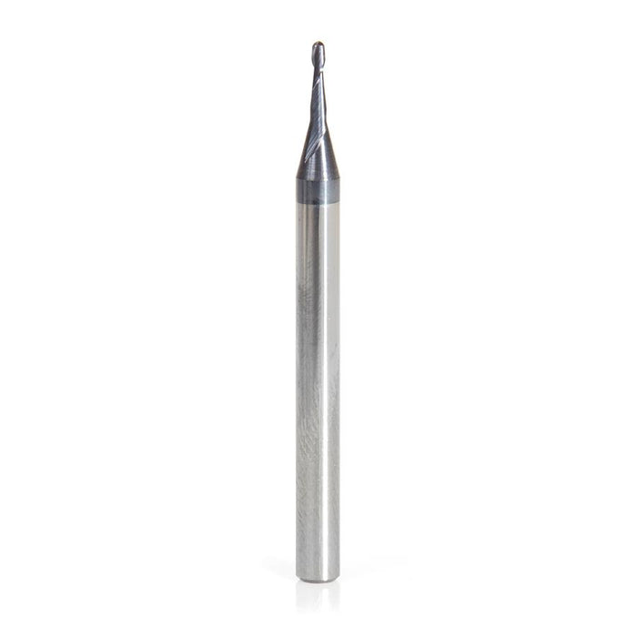 51745 AlTiN Coated CNC Steel, Stainless Steel & Composite Ball End Mini Mill 0.040 Dia x 0.120 x 1/8 Shank