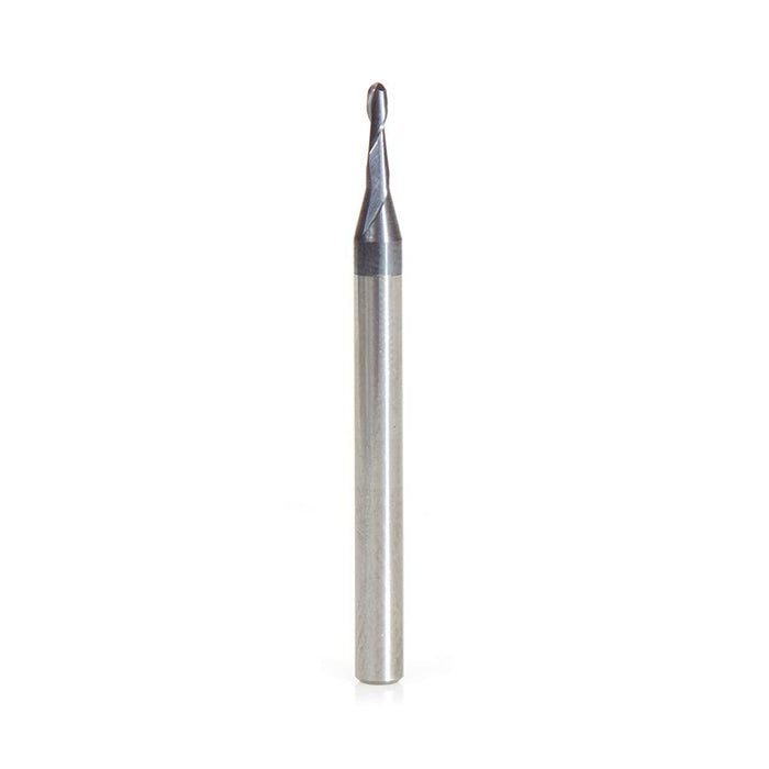 51748 AlTiN Coated CNC Steel, Stainless Steel & Composite Ball End Mini Mill 0.055 Dia x 0.267 x 1/8 Shank