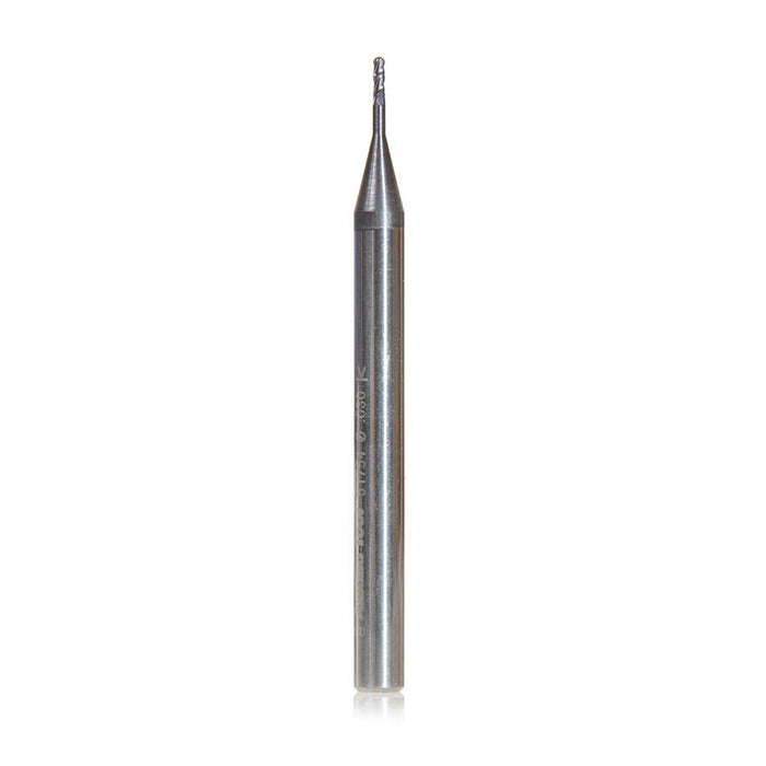 51754 AlTiN Coated CNC Steel, Stainless Steel & Composite Ball End Mini Mill 0.030 Dia x 0.090 x 1/8 Shank