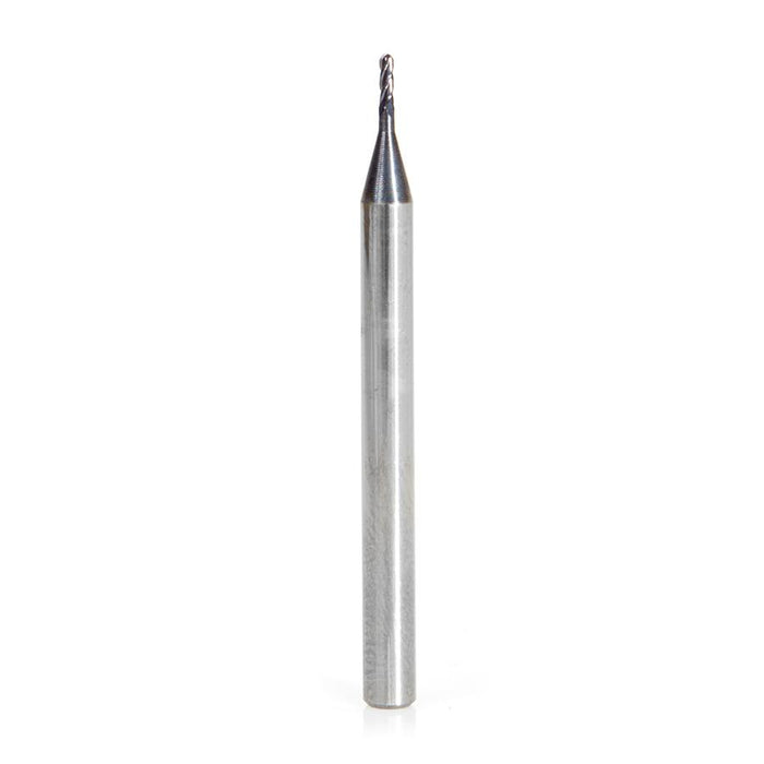 51755 AlTiN Coated CNC Steel, Stainless Steel & Composite Ball End Mini Mill 0.035 Dia x 0.105 x 1/8 Shank