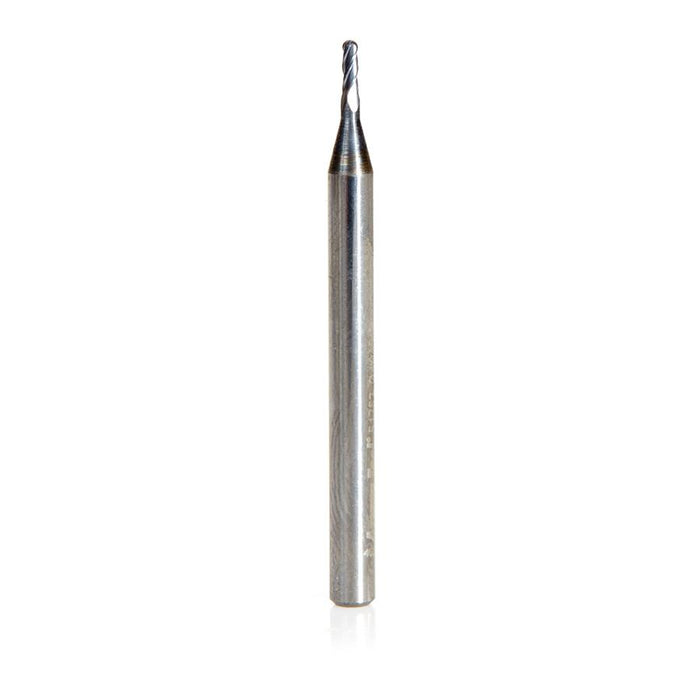 51757 AlTiN Coated CNC Steel, Stainless Steel & Composite Ball End Mini Mill 0.045 Dia x 0.135 x 1/8 Shank