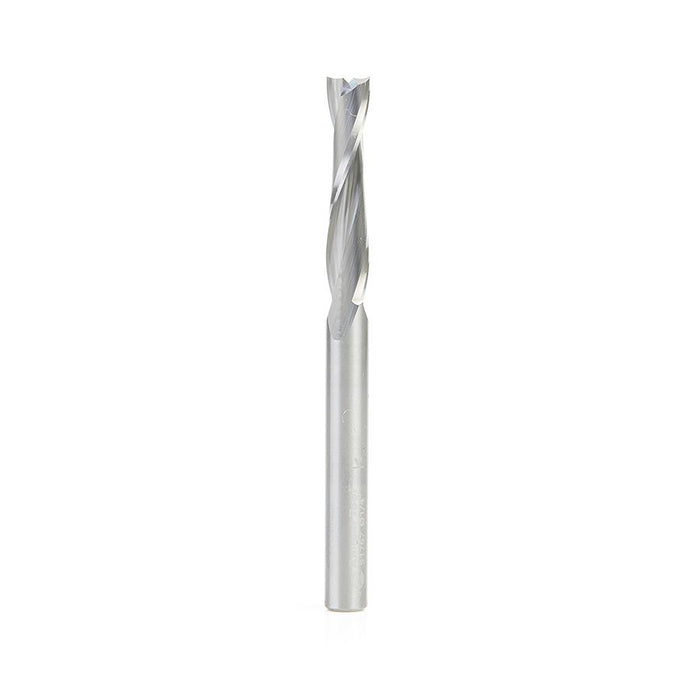 51767 Solid Carbide CNC Spiral Double 'O' Flute, Plastic Cutting 1/4 Dia x 1-1/4 x 1/4 Shank x 3 Inch Long Up-Cut Router Bit