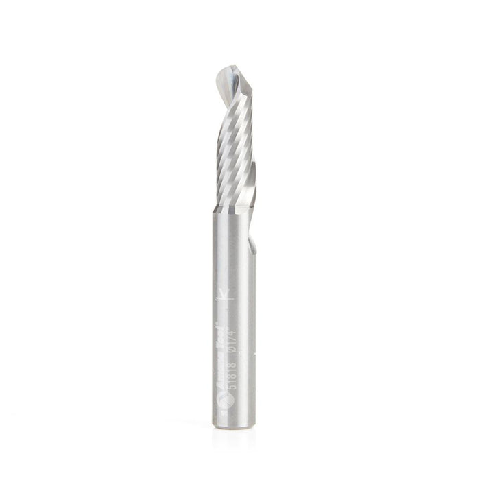 51818 Solid Carbide CNC Spiral 'O' Flute Ball Nose, Plastic Cutting 1/4 Dia x 3/4 x 1/4 Shank Up-Cut Design Router Bit