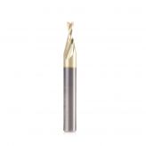 51850-Z Solid Carbide CNC Spiral 'O' Flute, Aluminum Cutting 1/8 Dia x 1/4 x 1/4 Shank Up-Cut ZrN Coated Router Bit