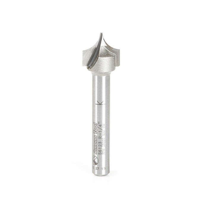 56123 Carbide Tipped Point Cutting Roundover 1/4 Radius x 1/2 Dia x 1/2 x 1/4 Shank Router Bit