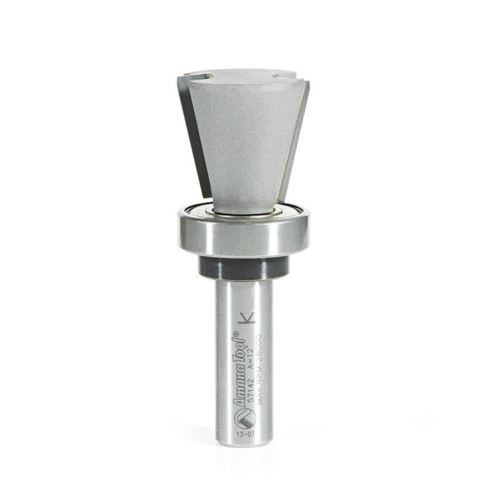 57142 Carbide Tipped Solid Surface Top Mount Bowl 14 Deg Angle x 1-1/8 Inch Dia x 1 x 1/2 Shank Router Bit