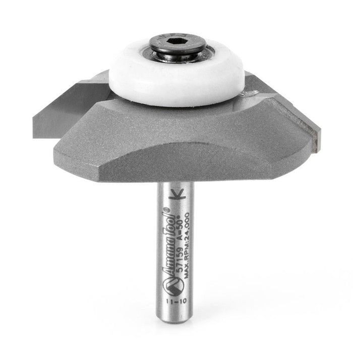 57159 Bevel Trim 50 Deg Angle x 1-55/64 Dia x 3/8 Cut Depth x 1/4 Inch Shank Router Bit for Wilsonart® HD Laminate Sinks