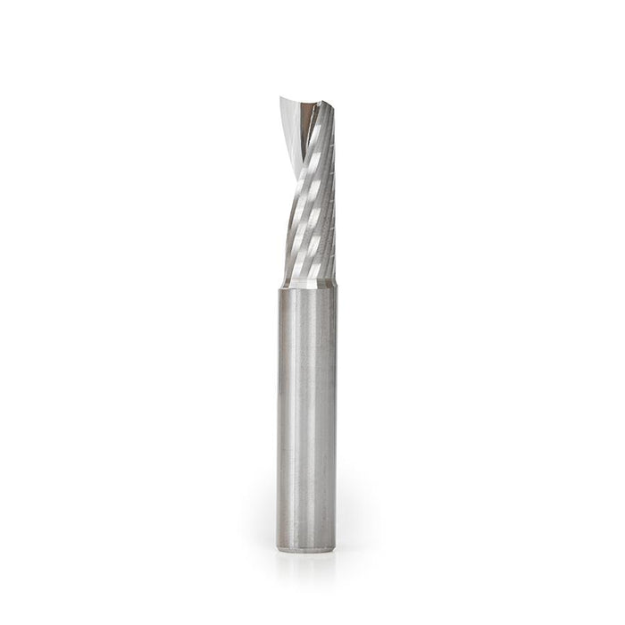 57306 Metric Solid Carbide CNC Spiral 'O' Single Flute, Aluminum Cutting 10mm Dia x 30mm x 10mm Shank x 76mm Long Up-Cut Router Bit