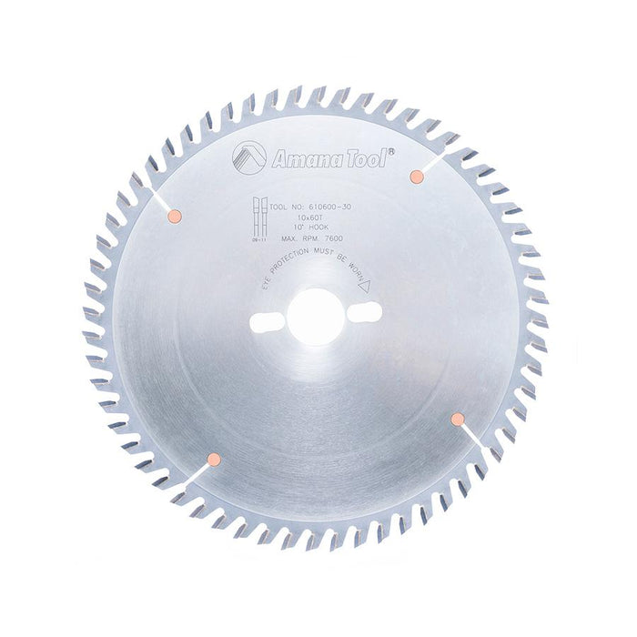 610600-30 Carbide Tipped Cut-Off and Crosscut 10 Inch Dia x 60T ATB, 10 Deg, 30mm Bore