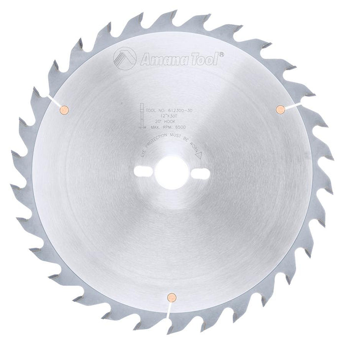 612300-30 Carbide Tipped Ripping Standard 12 Inch Dia x 30T FT, 20 Deg, 30mm Bore