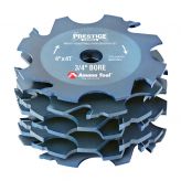 61370 Prestige Carbide Tipped Super Fine Dado/Groover 4 Dia x ATB Grind x 4 Teeth x -10 Deg Hook Angle x 1/4 to 1 Kerf x 3/4 Bore for Shaper Machines