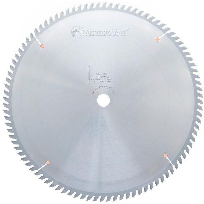 616960 Carbide Tipped Cut-Off and Crosscut 16 Inch Dia x 96T ATB, 10 Deg, 1 Inch Bore