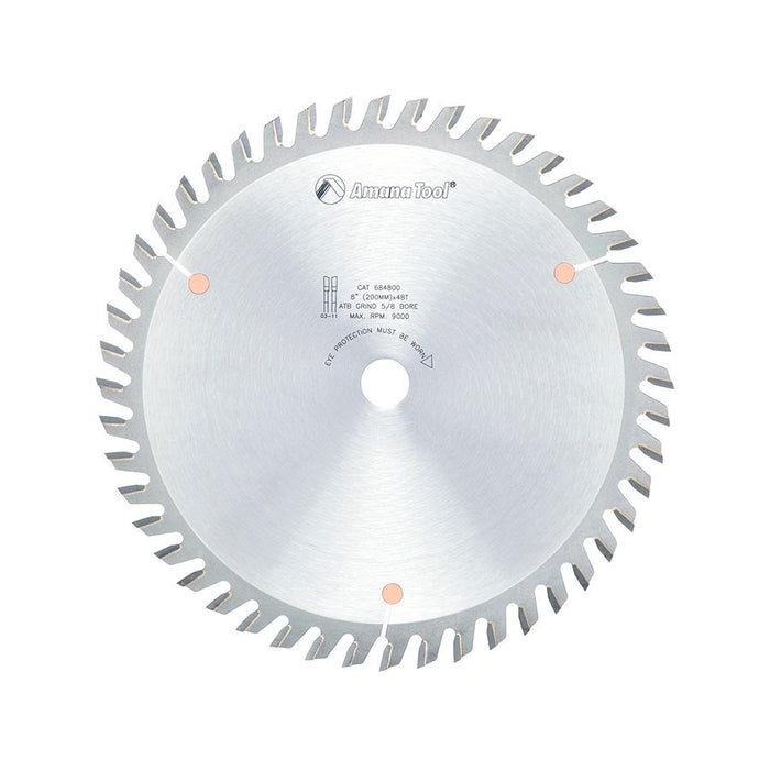 684800 Carbide Tipped Cut-Off and Crosscut 8 Inch Dia x 48T ATB, 10 Deg, 5/8 Bore