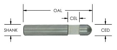 Southeast Tool Solid Carbide Flush Trim 1/4" D x 3/8" CL x 1/4" SHK x 1-1/2" Long Router Bit
