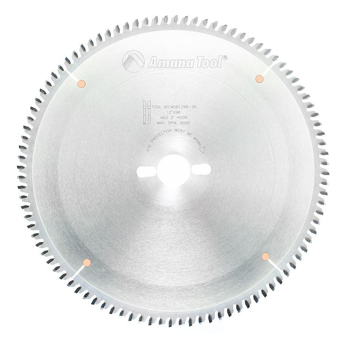 MSB1296-30 Carbide Tipped Double-Face Melamine 12 Inch Dia x 96T H-ATB, -2 Deg, 30mm Bore