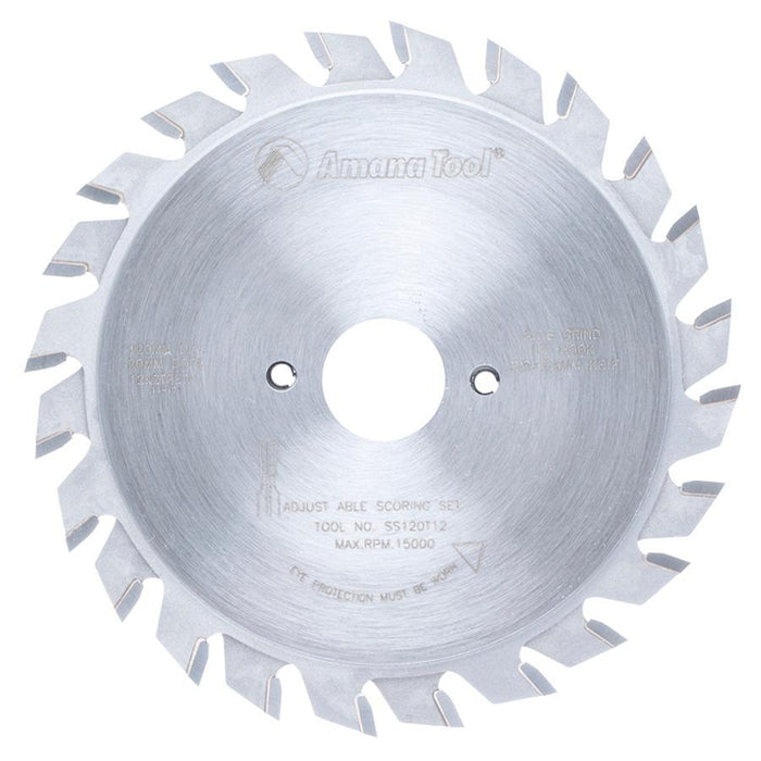 SS120T12 Carbide Tipped Adjustable Type Scoring 120mm Dia x 24T ATB, 12 Deg, 20mm Bore, Scoring Set